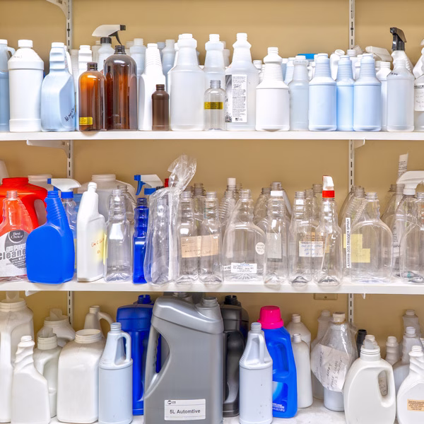 A selection of bottle samples for various liquid products.